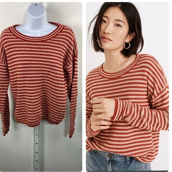 Madewell Seagrove Pullover Sweater in Stripe size XS - Picture 1 of 8
